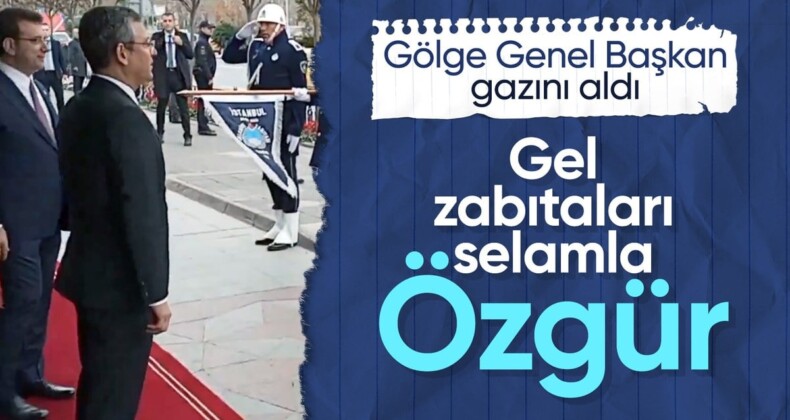 İmamoğlu’nu ziyaret eden Özgür Özel, kırmızı halıda zabıtaları selamladı