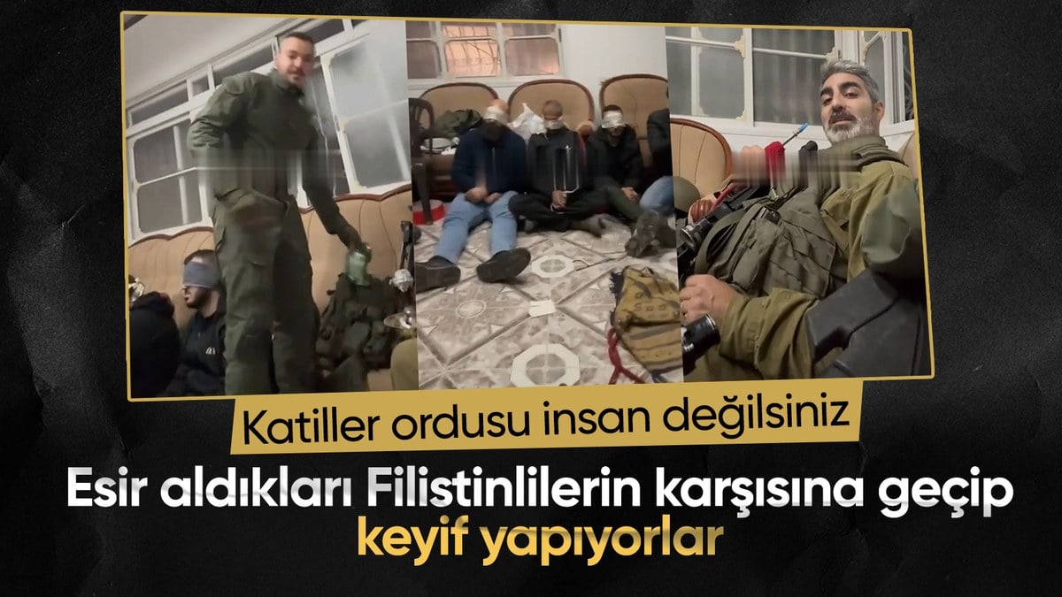 İsrail askerleri, evlerine girdikleri Filistinlileri bağlayıp alay etti