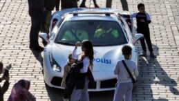 İstanbul’da görev yapan lüks polis araçları havadan görüntülendi