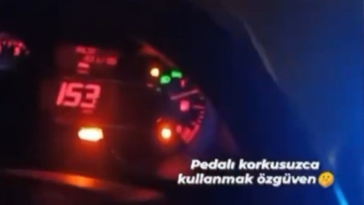 Konya’da 153 kilometre hızla yaptığı paylaşımla pes dedirtti: Ceza kesildi