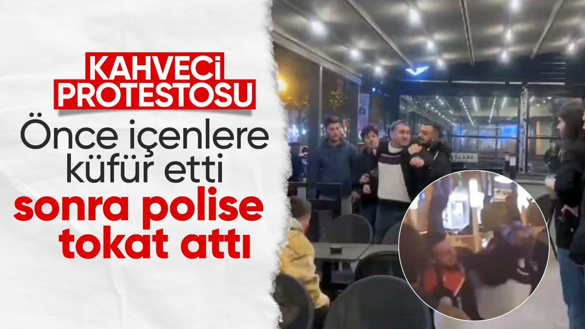 Niğde’de Starbucks protestosunda polise tokat attı