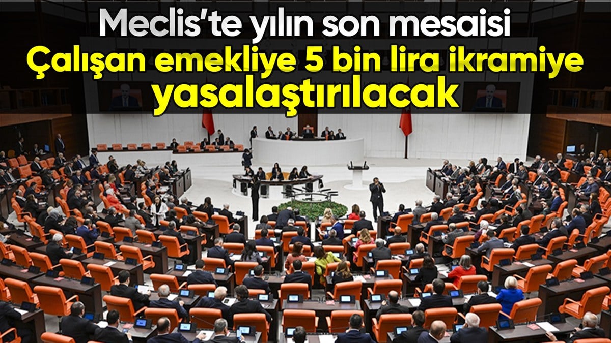 TBMM’de yılın son mesaisinde emekliye 5 bin lira ikramiye yasalaşacak