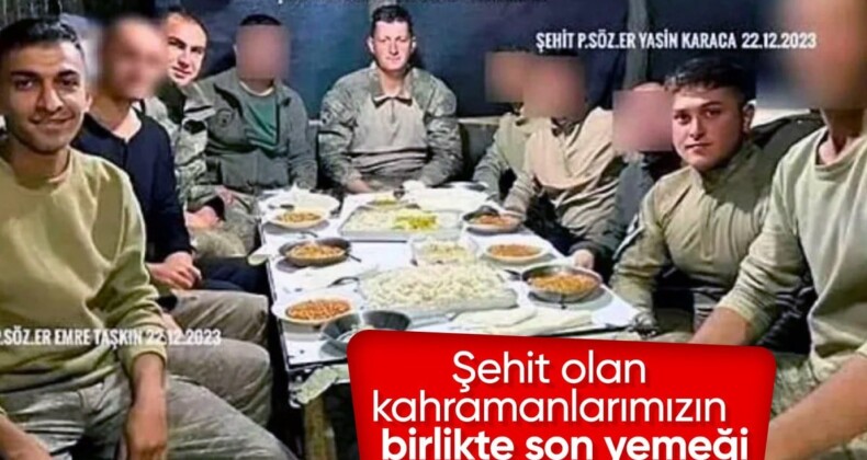 Türkiye şehitlerine veda etti! Kahramanların aynı sofradaki son yemeği ortaya çıktı…