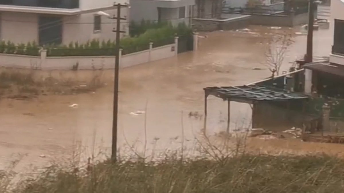 Yalova’da taşan dere, evleri bastı