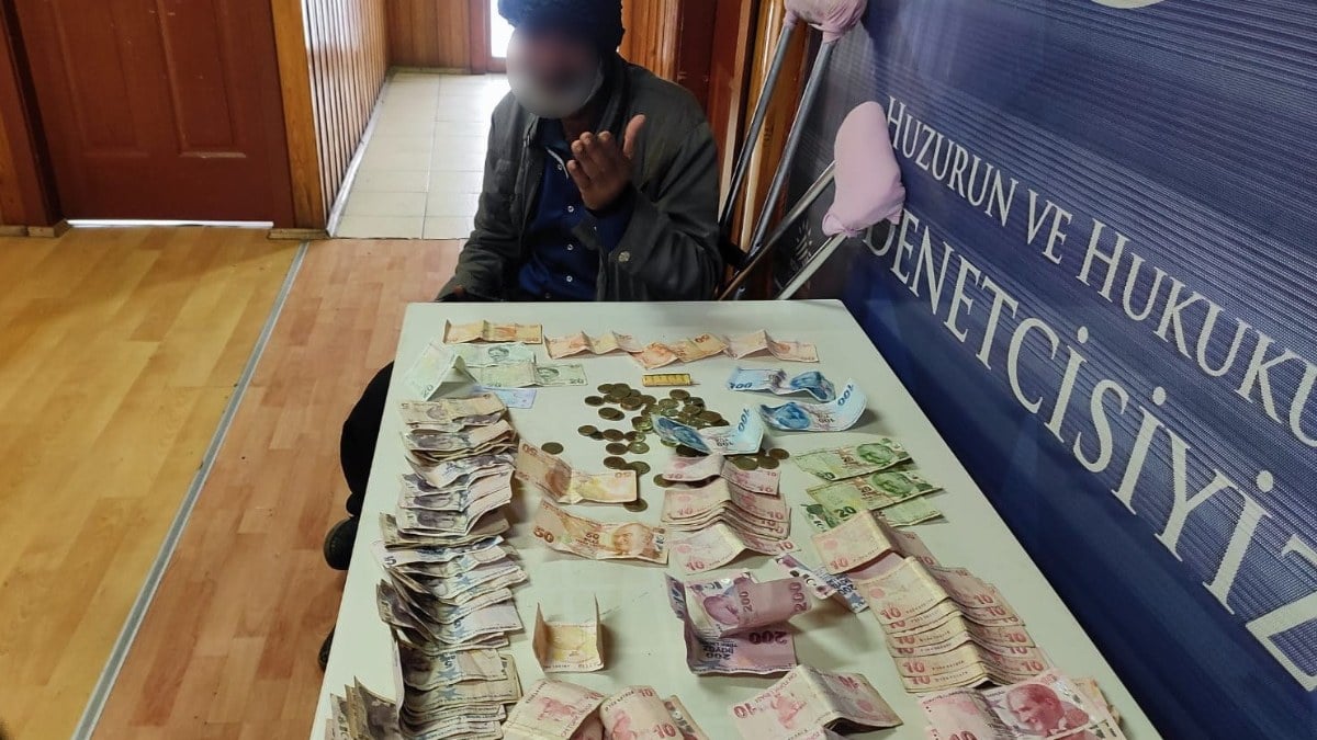 Adıyaman’da yakalanan dilencinin üzerinden 2 bin TL çıktı