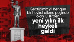 CHP’den bir heykel hizmeti daha! Dikili’de Bülent Ecevit heykeli yenilendi