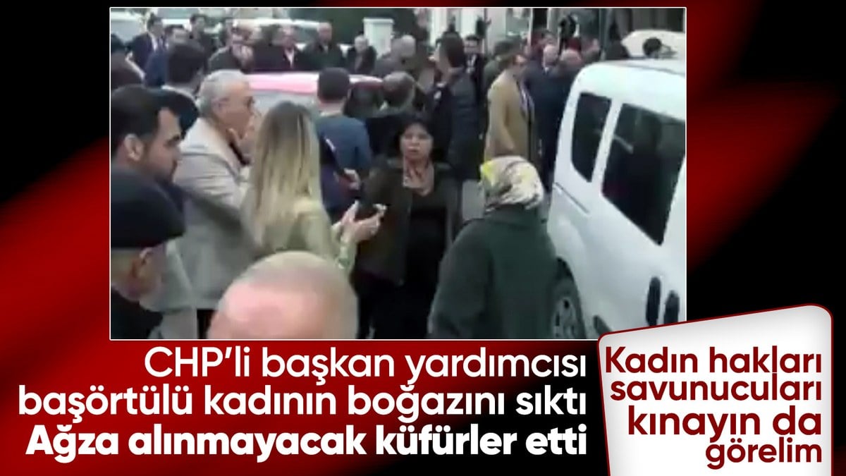 CHP’li Belediye Başkan Yardımcısı Hasan Akkuş, başörtülü kadına saldırdı