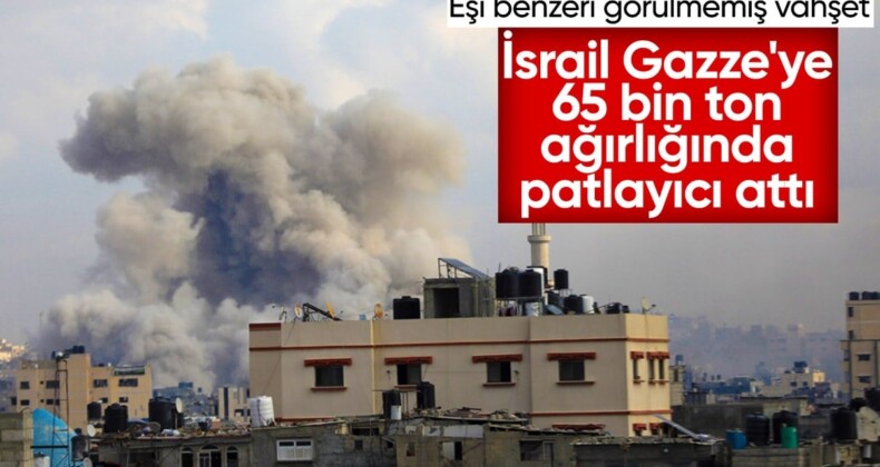 İsrail, Gazze’yi 65 bin ton patlayıcıyla vurdu