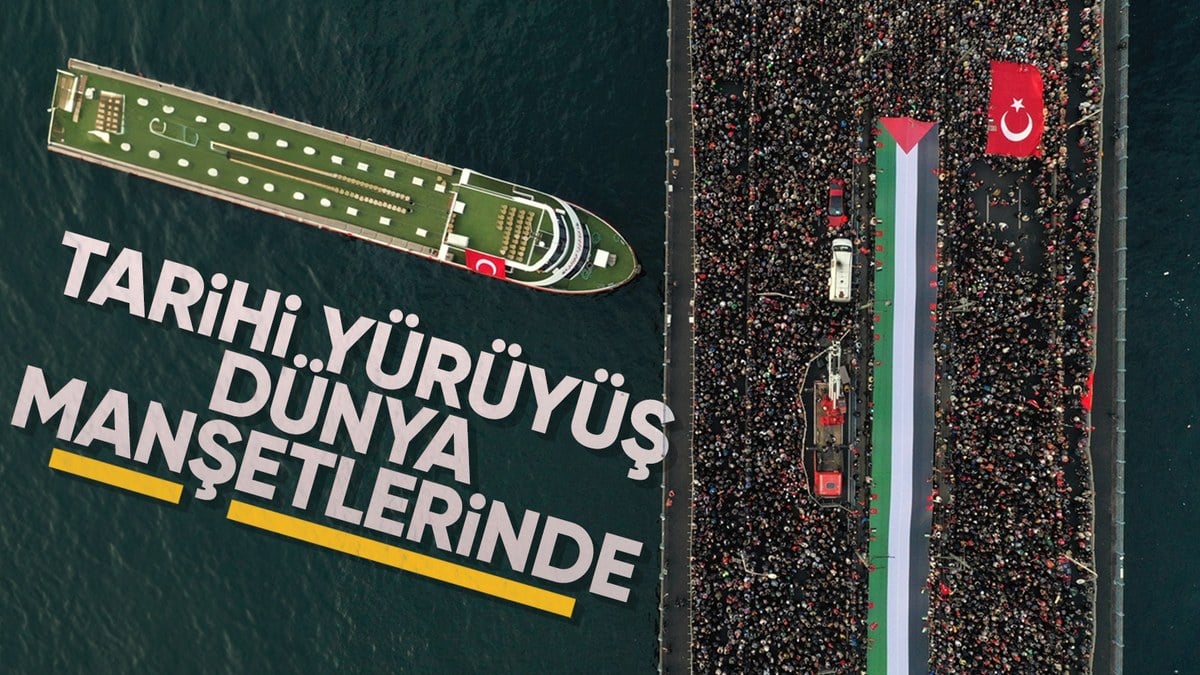 İstanbul Galata Köprüsü’ndeki tarihi yürüyüş dünyanın gündeminde