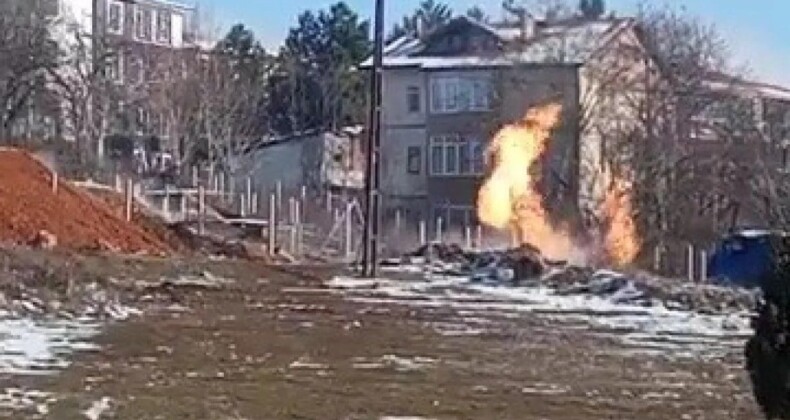 Karabük’ta çalışma yapılan doğalgaz borusu patladı: Yangın çıktı