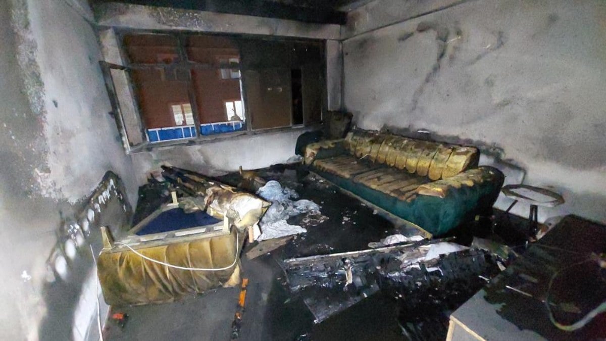 Samsun’da evinde yangın çıkan kadın hayvanları için gözyaşı döktü