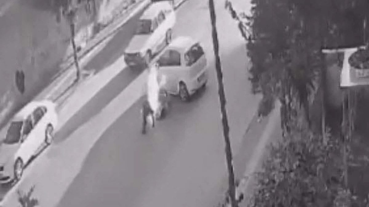 Aydın’da araca çarpan motosiklet sürücüsünün kıyafetleri alev aldı