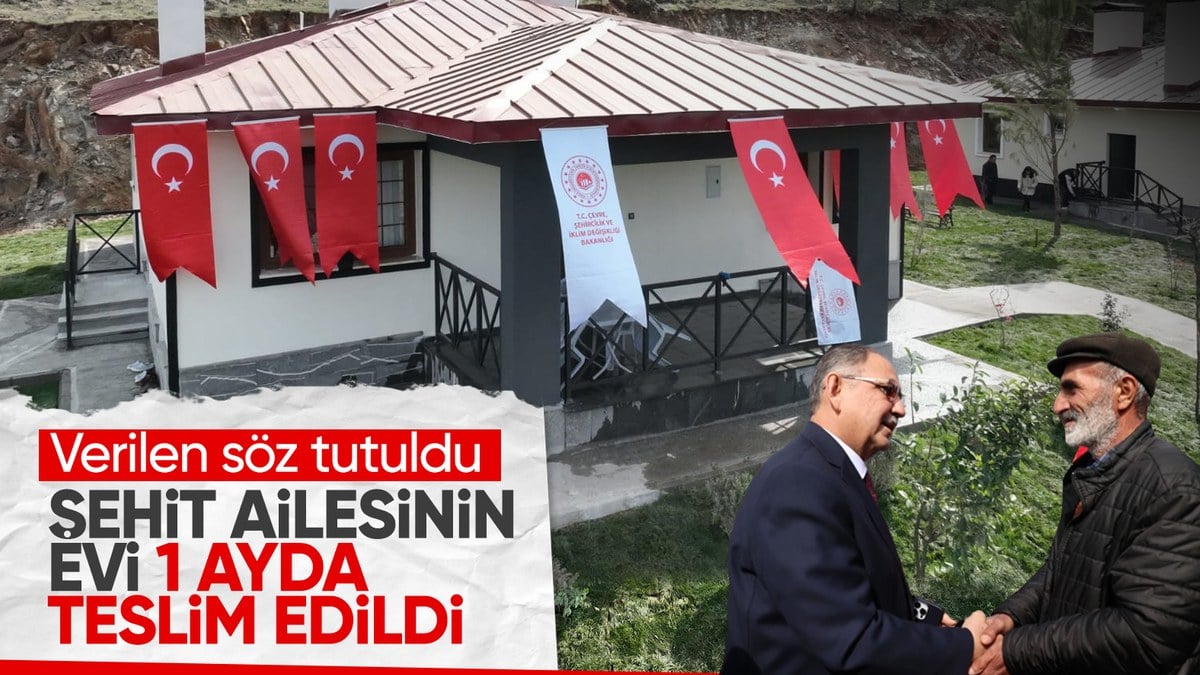Bakan Özhaseki, depremzede şehit ailesine verdiği sözü tuttu: Evlerini 1 ayda teslim etti