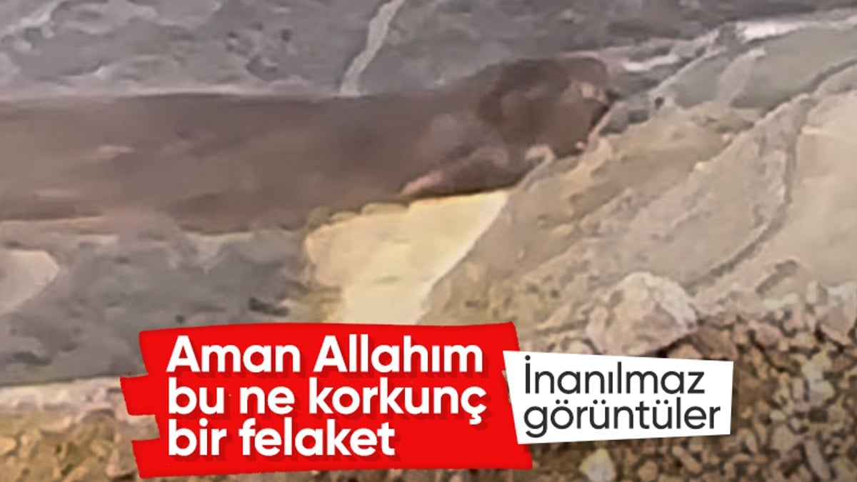 Erzincan’da maden felaketi! Toprak kayması sırasında çekilen görüntüler