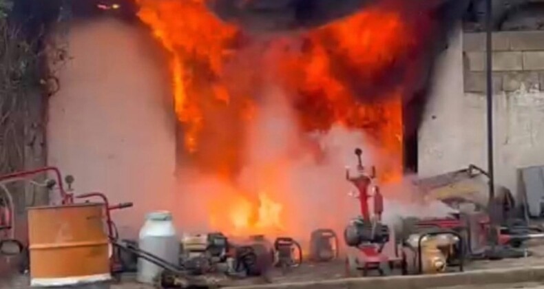 Gaziantep’de sobaya benzin dökünce iş yeri yandı