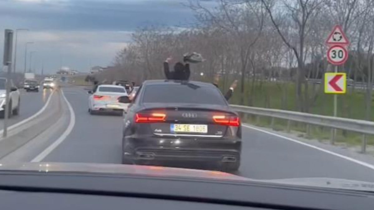 İstanbul’da düğün konvoyundaki araçlar tehlike saçtı