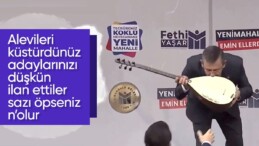 Özgür Özel, kendisine hediye edilen sazı öptü! İlignç anlar…