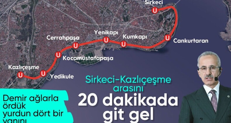 Sirkeci-Kazlıçeşme raylı sistem hattı yarın açılıyor