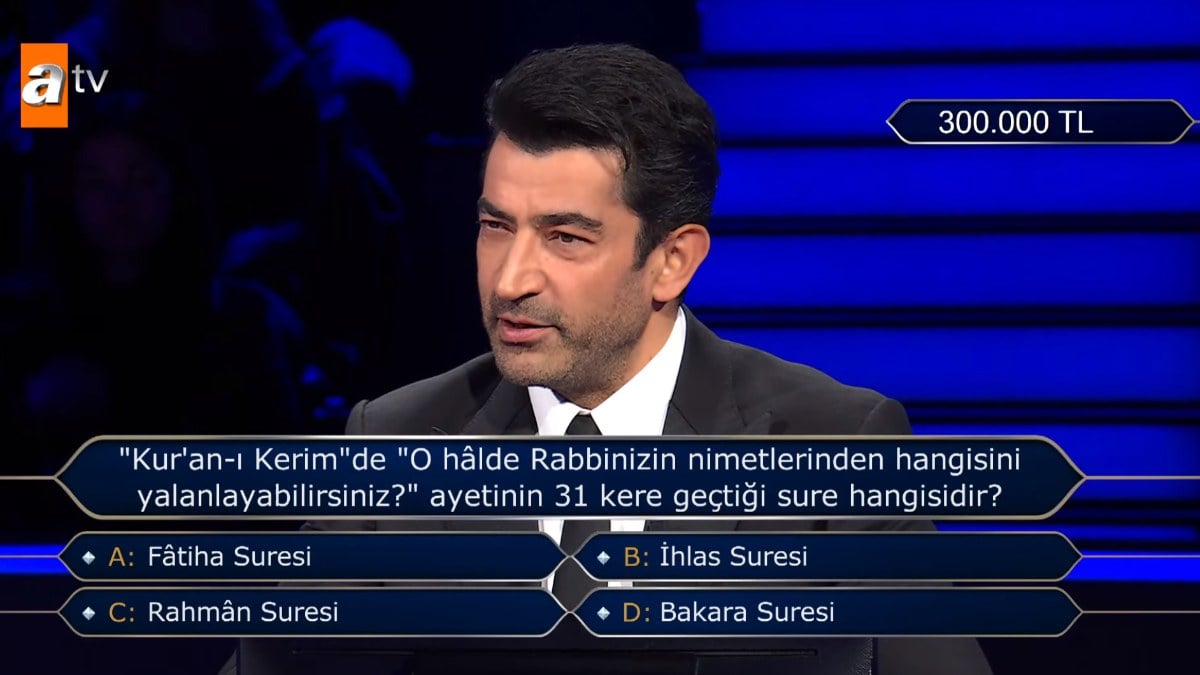 300 bin TL’lik ayet sorusu gündem oldu! İşte, Kim Milyoner Olmak İster’e damga vuran soru