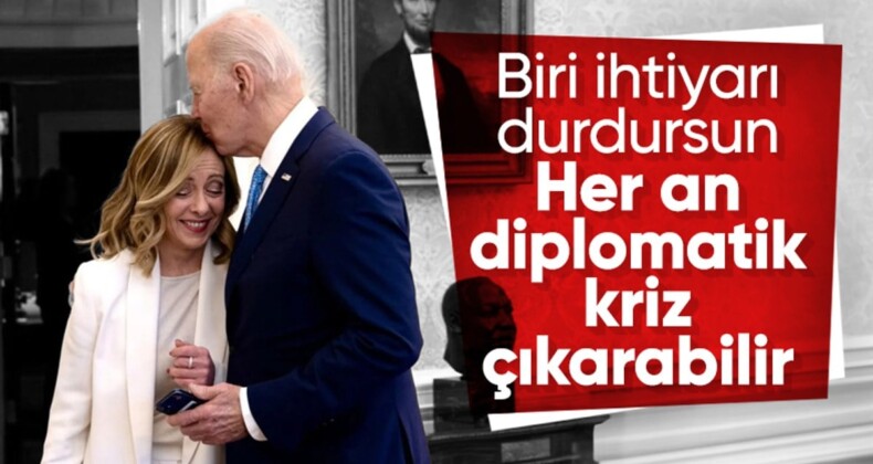 ABD Başkanı Biden, İtalya Başbakanı Meloni’nin saçlarını öptü