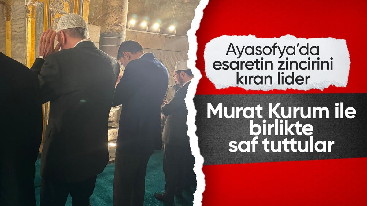 Cumhurbaşkanı Erdoğan Murat Kurum ile birlikte Ayasofya Camii’nde
