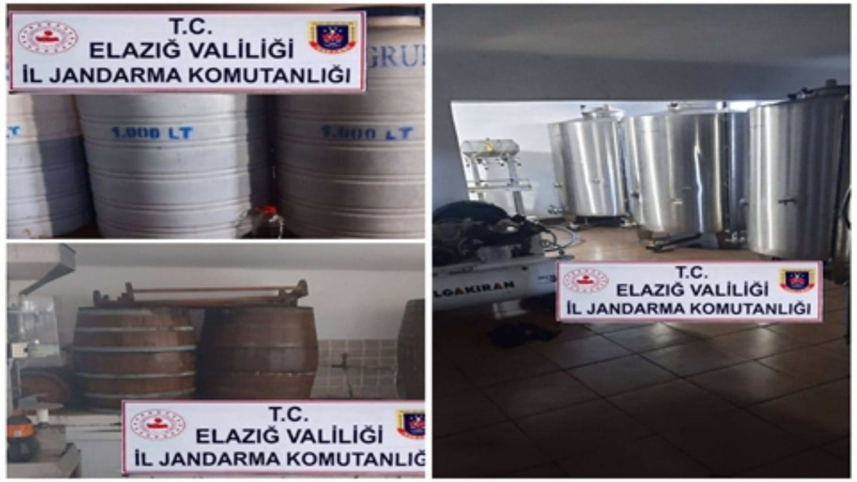 Elazığ’da 15 ton sahte alkol ele geçirildi