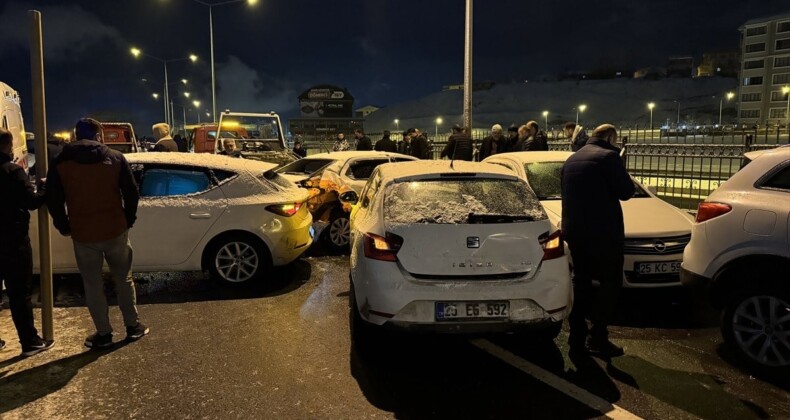 Erzurum’da 48 aracın karıştığı kazalarda 12 kişi yaralandı