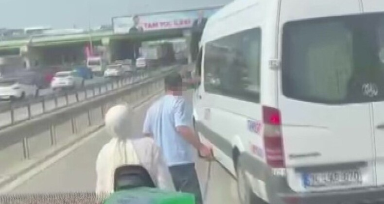 İstanbul’da minibüs sürücüleri birbirine girdi! Bıçaklar çekildi