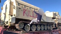 Yunanistan’da ABD ve NATO tanklarını taşıyan tren engellendi