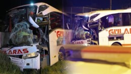 Aksaray’da denetimden çıkan otobüs bahçe duvarına çarptı: 8 yaralı