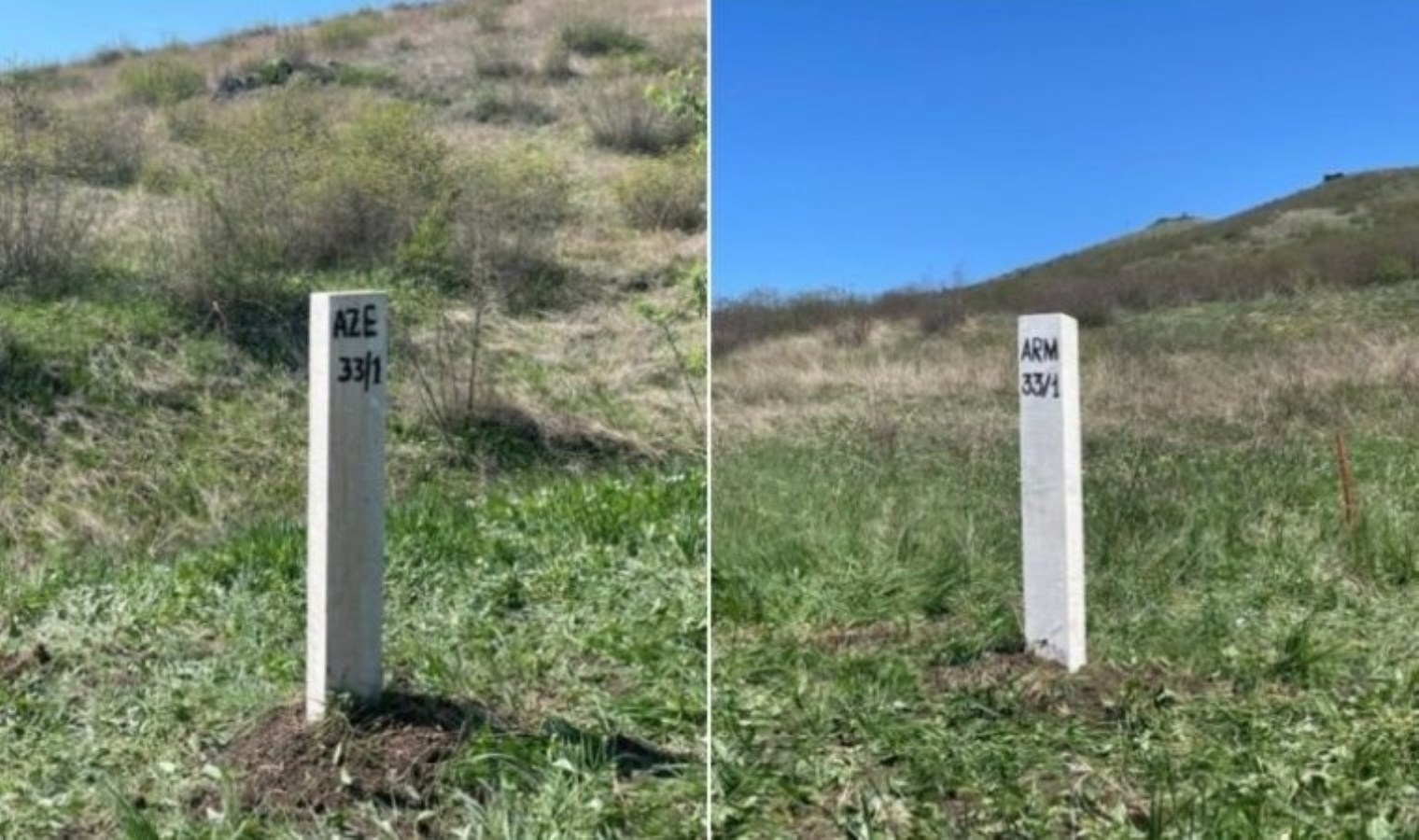 Azerbaycan-Ermenistan hududunda yeni gelişme: Birinci hudut taşı yerleştirildi