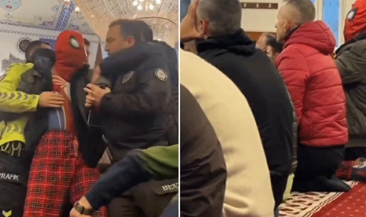 Bayram namazına ‘Örümcek Adam’ kostümüyle katılmıştı: Polis mescitten zoruyla dışarı çıkartıldı
