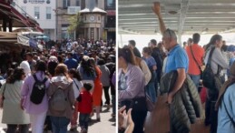 Büyükada’da bayram yoğunluğu: Vapurda ayakta seyahat yaptılar!