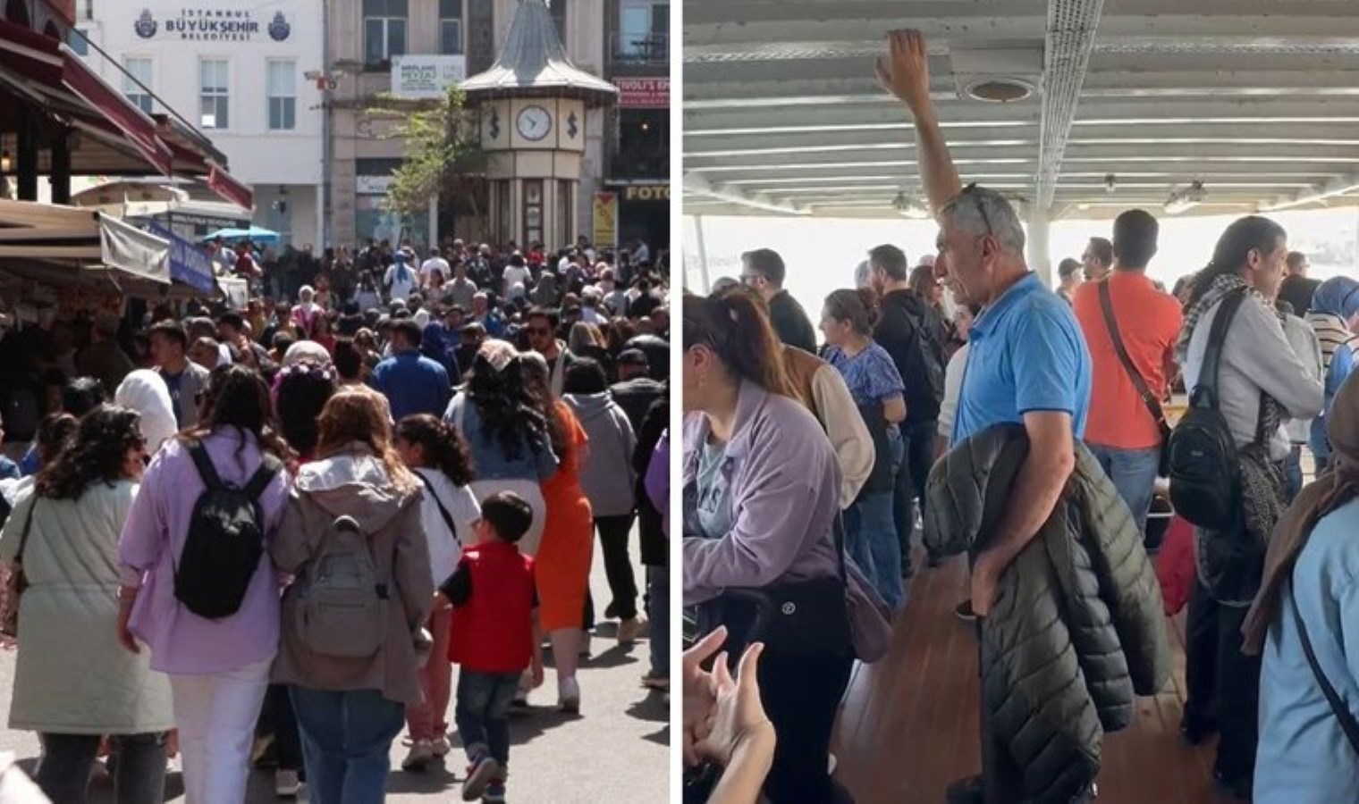 Büyükada’da bayram yoğunluğu: Vapurda ayakta seyahat yaptılar!