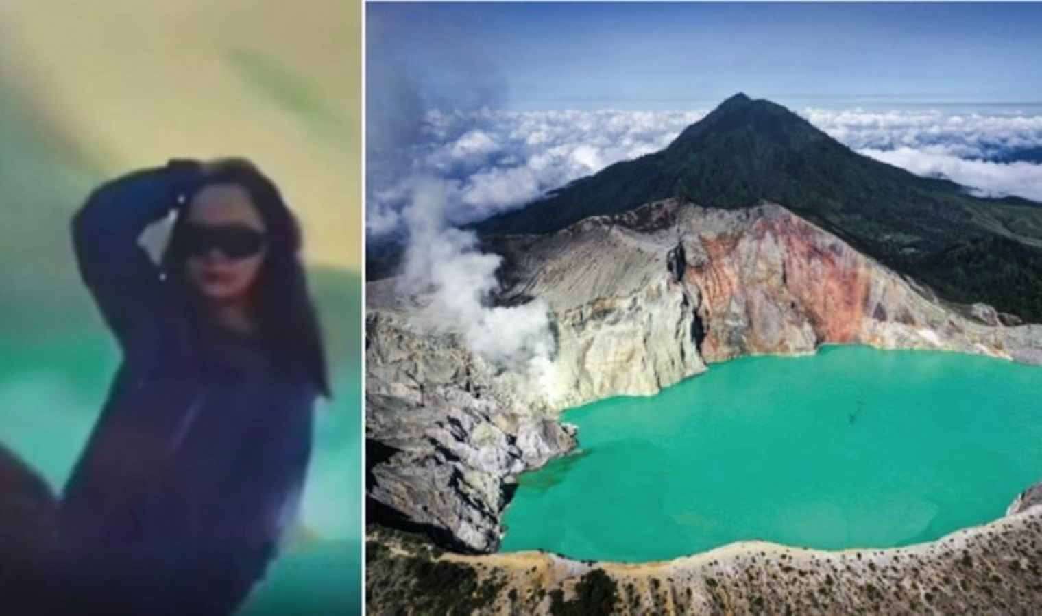 Çinli turist, fotoğraf çektirirken yanardağın içine düştü