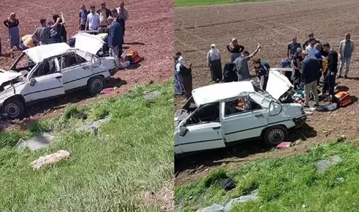 Diyarbakır’da araba şarampole yuvarlandı: 6’sı çocuk 9 yaralı