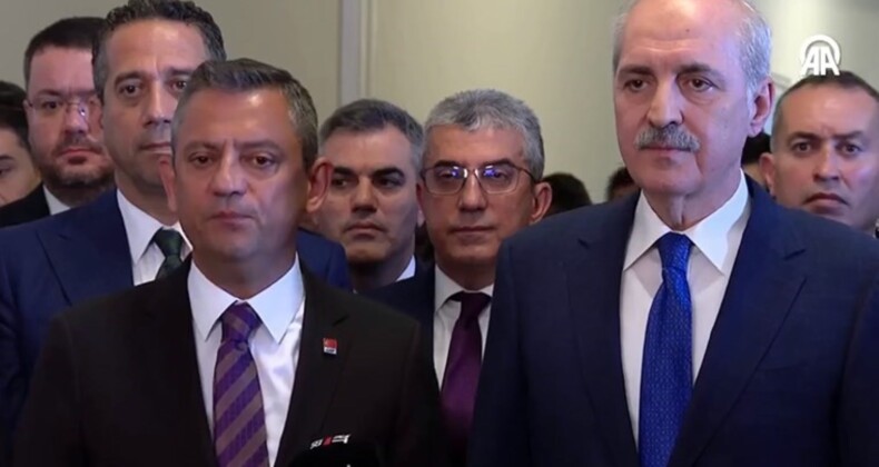 Özgür Özel ve Numan Kurtulmuş bir ortaya geldi: Anayasa için Meclis’te birinci temas