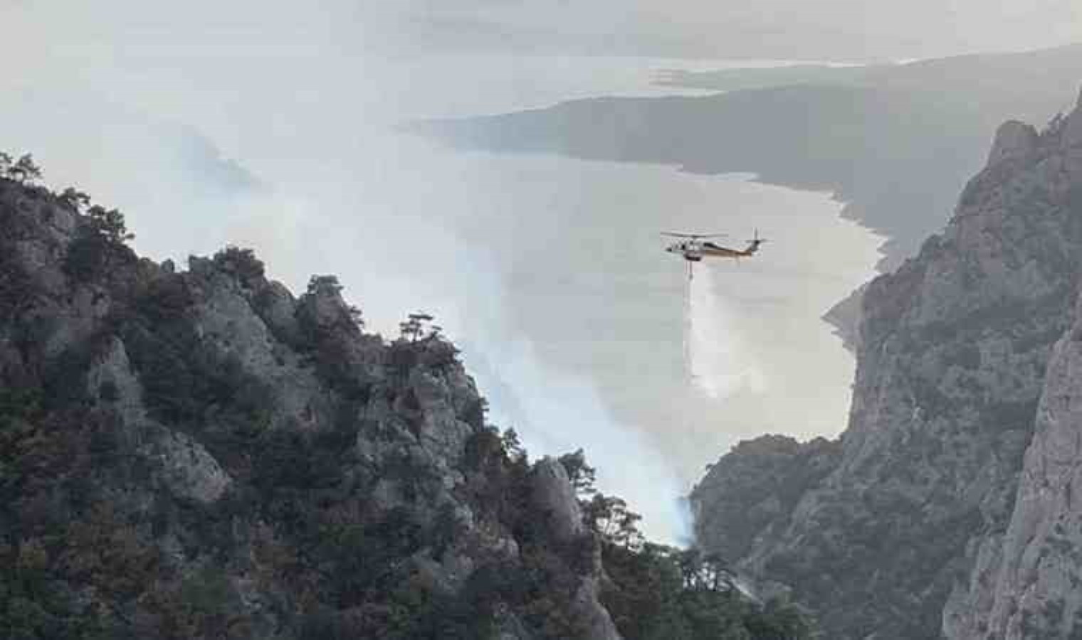 Şahinkaya Kanyonu’nda orman yangını