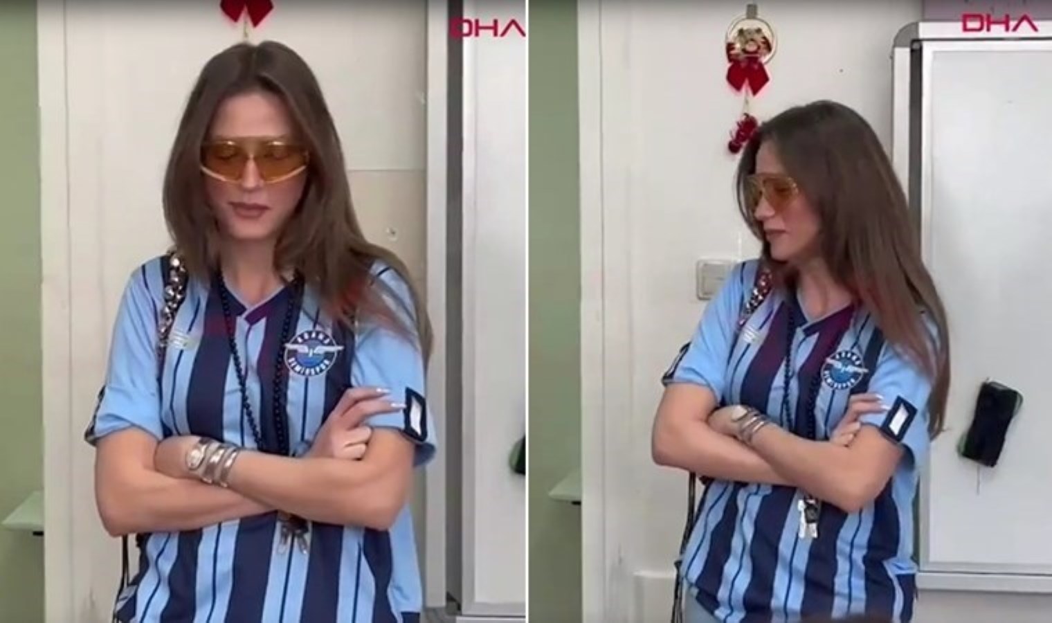 Serenay Sarıkaya, oy kullanmaya Adana Demirspor formasıyla gitti