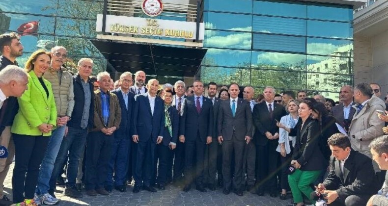 Son dakika… Özgür Özel ve partililer YSK önünde: Hatay için ‘seçim iptali’ başvurusu!