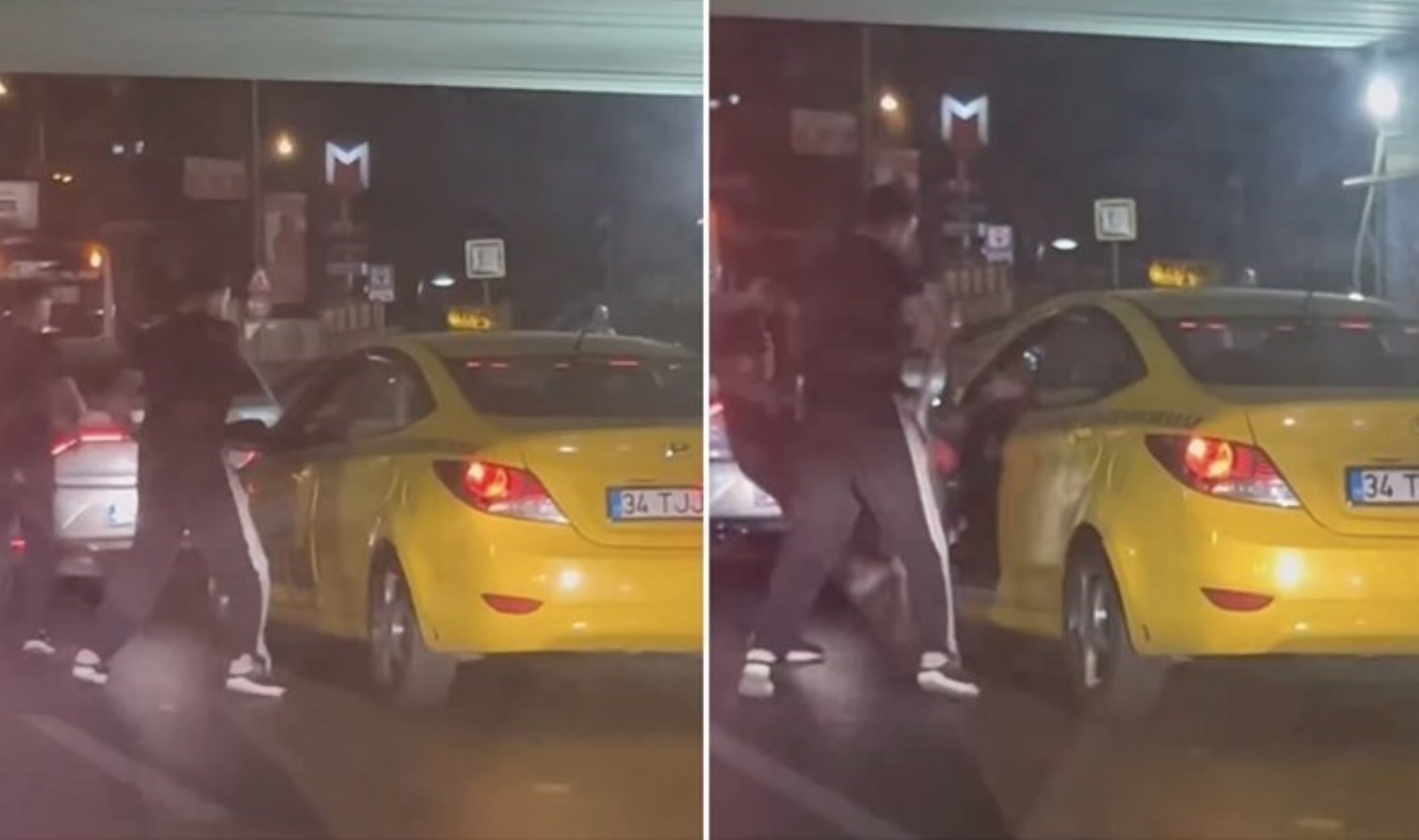 Taksiciye tekmeli yumruklu saldırı!