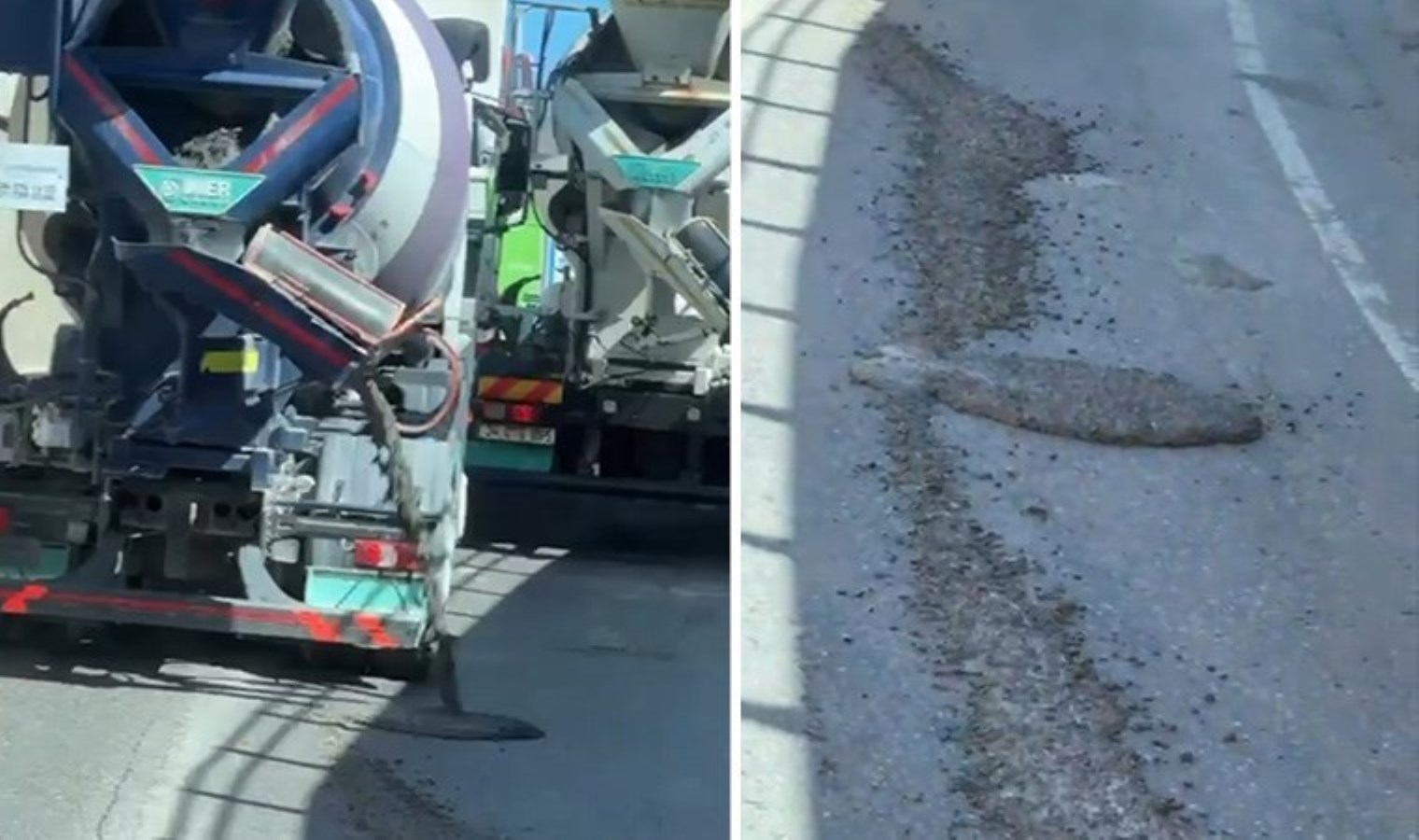 Adres: Büyükçekmece… Beton mikseri betonu yola dökerek ilerledi!