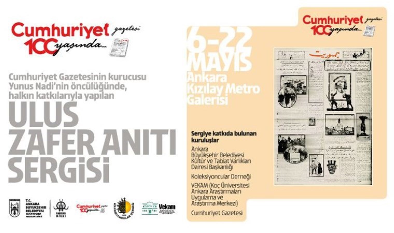 Cumhuriyet gazetesinin 100. yılında Zafer Anıtı Standı 6 Mayıs’ta açılıyor