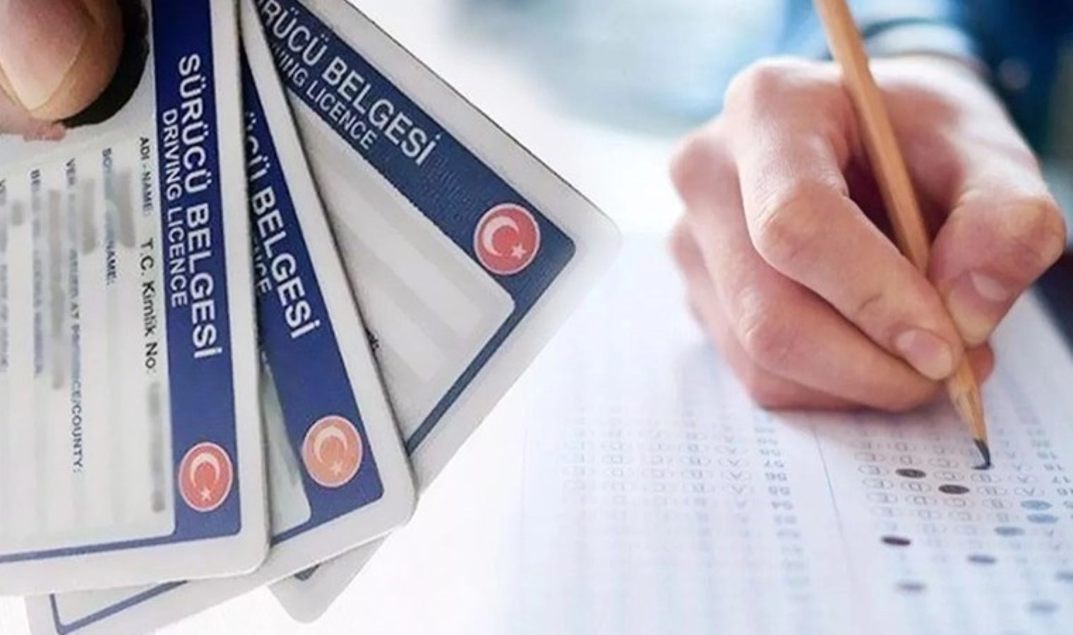 Ehliyet imtihanında kopya çeken şahıs yakalandı