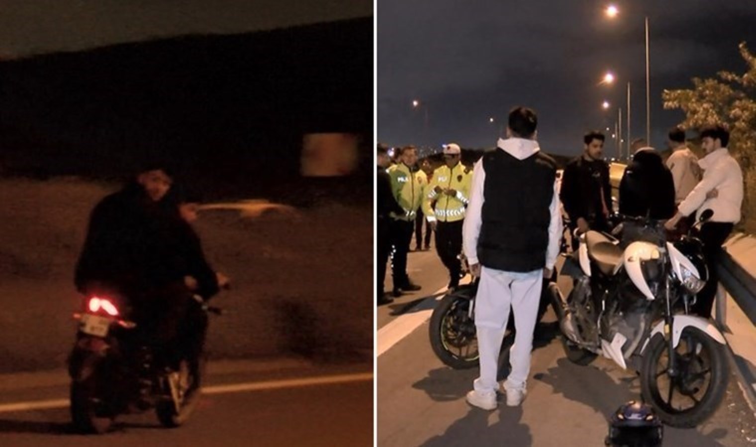 Kuzey Marmara Otoyolu’nda akrobatik hareketler yapan motosikletlilere baskın