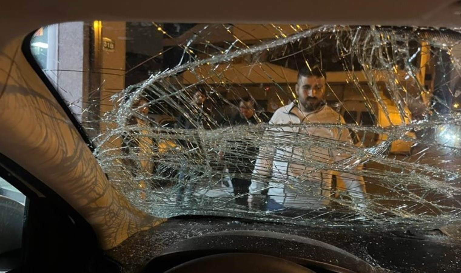 Seyir halindeki arabaya at çarptı!