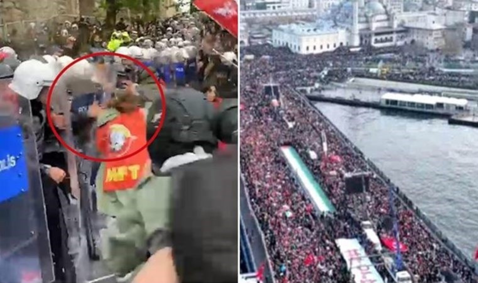 Taksim yasağı, Galata Köprüsü’nde TÜGVA davetiyle yapılan mitingi hatırlattı