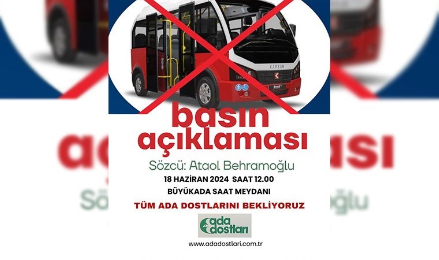Ada Dostları’ndan ‘azman minibüs’ tepkisine davet: ‘Tüm ada dostlarını bekliyoruz’