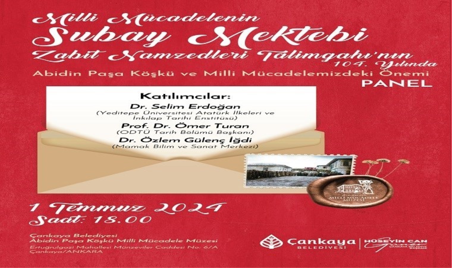 Çankaya Belediyesi’nden “Abidin Paşa Köşkü ve Milli Mücadelemizdeki Önemi” Paneli