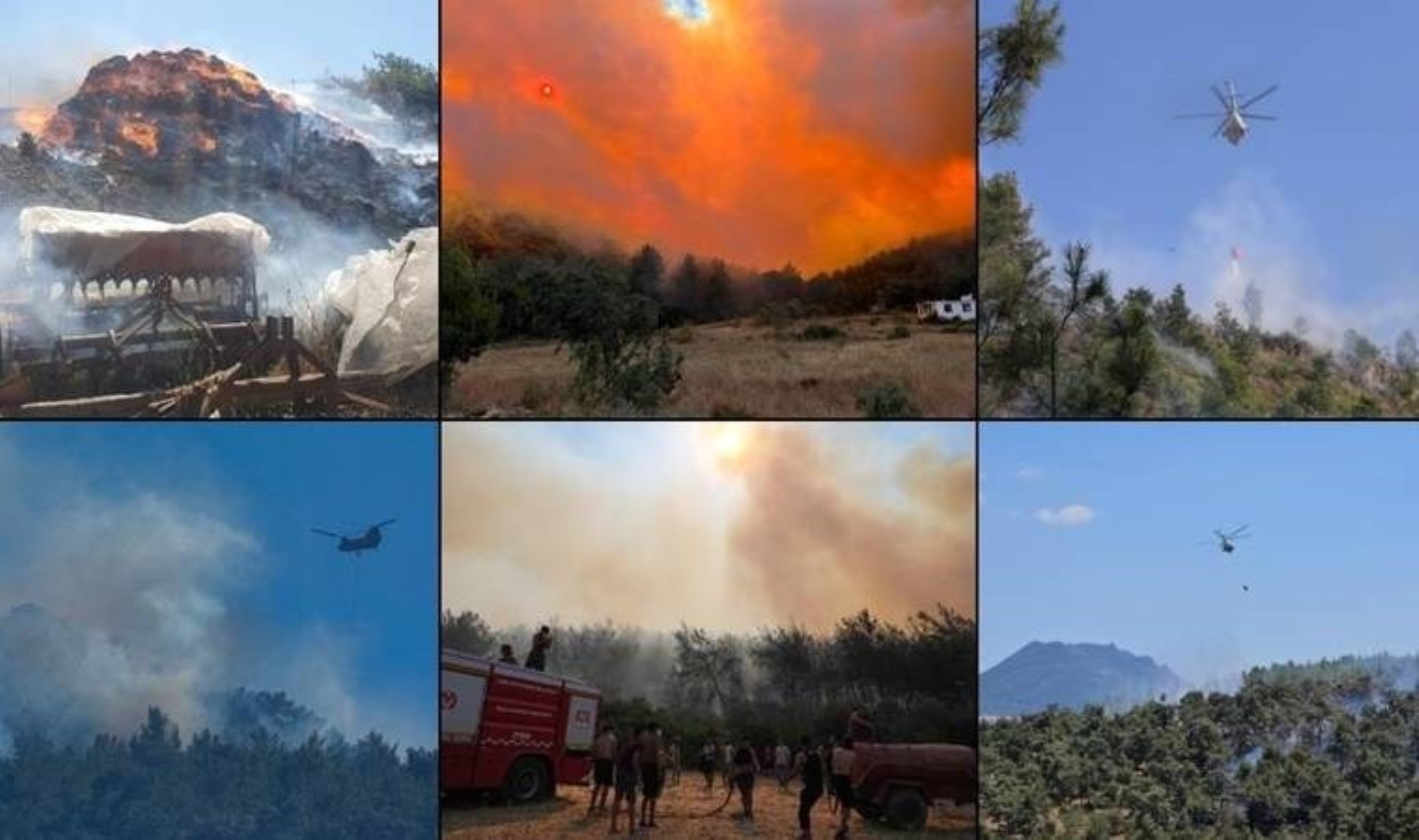 Dört bir yan yanıyor… 500 hektar alan küle döndü: Müdahale yeniden başladı